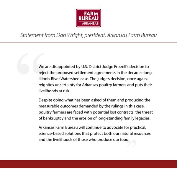 Statement from Dan Wright, president, Arkansas Farm Bureau